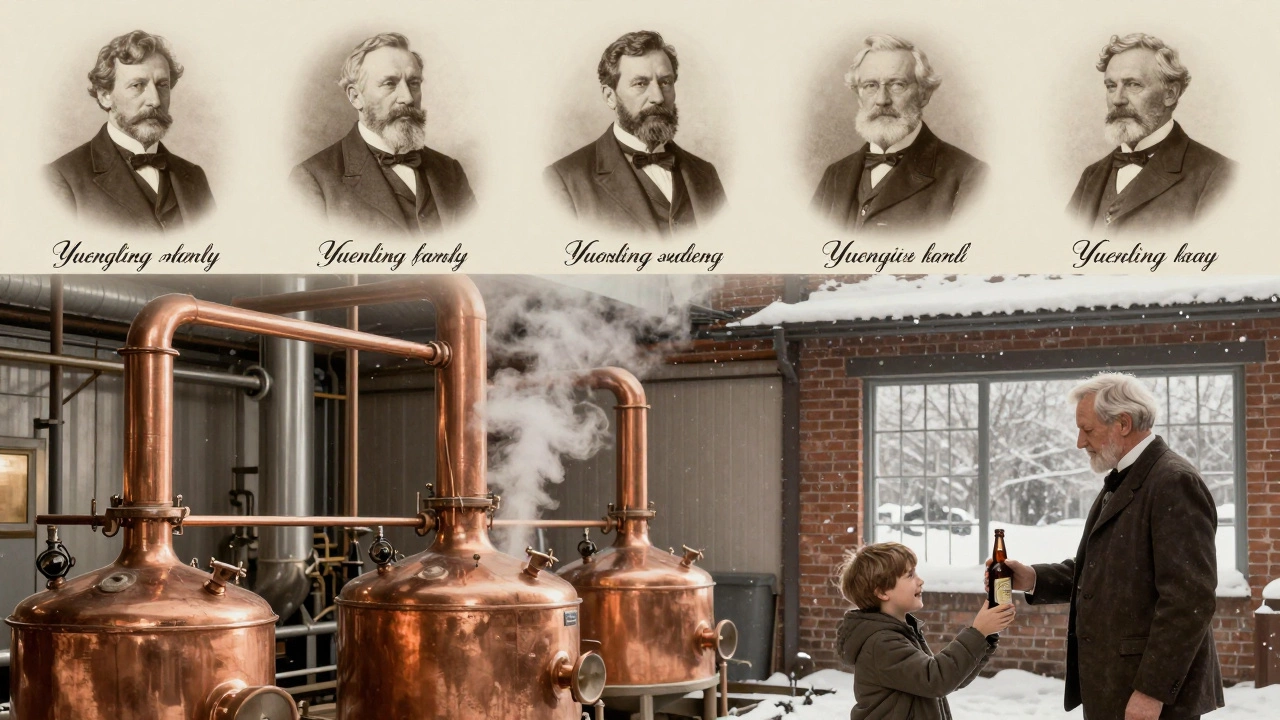 Generational Yuengling family brewing legacy in a historic Pennsylvania brewery.