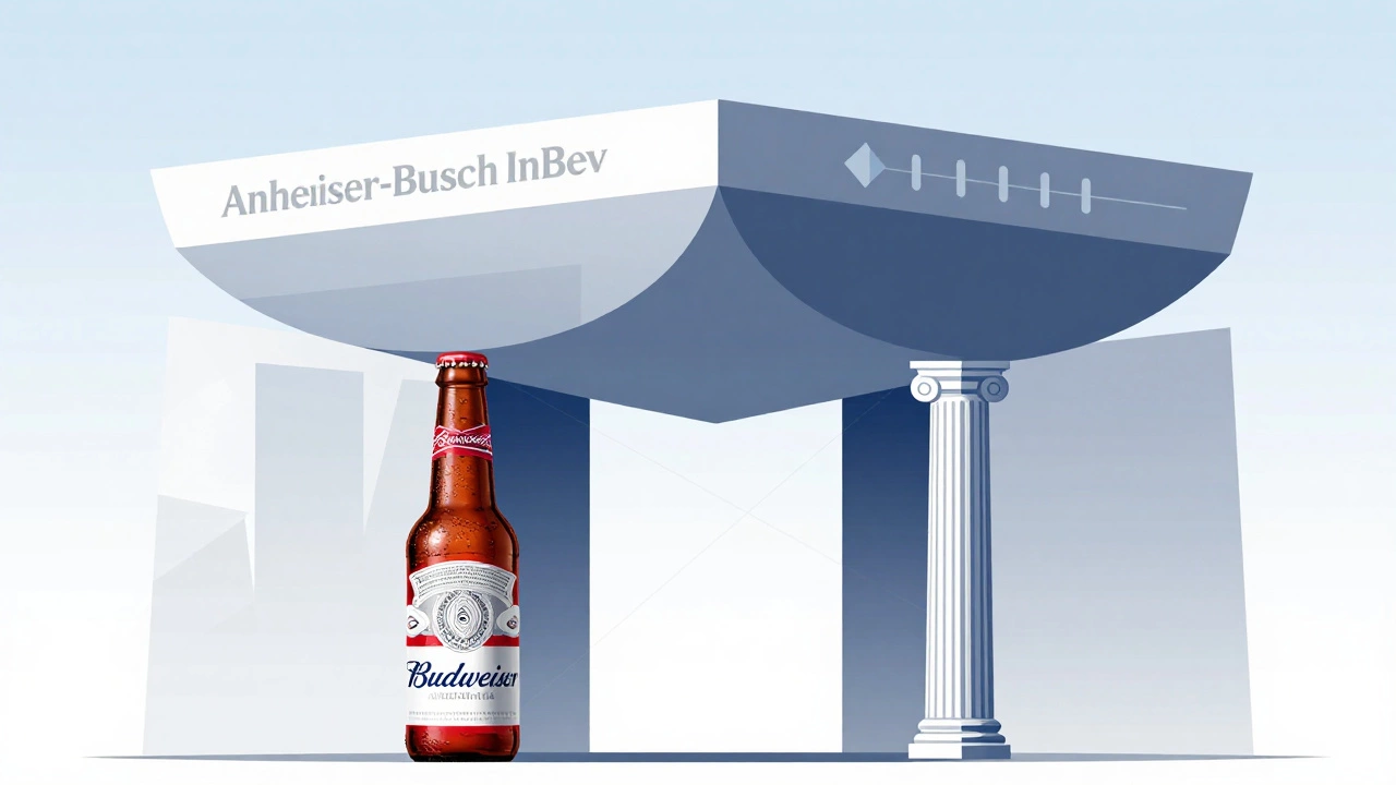 Conceptual art showing AB InBev owning both beer brands