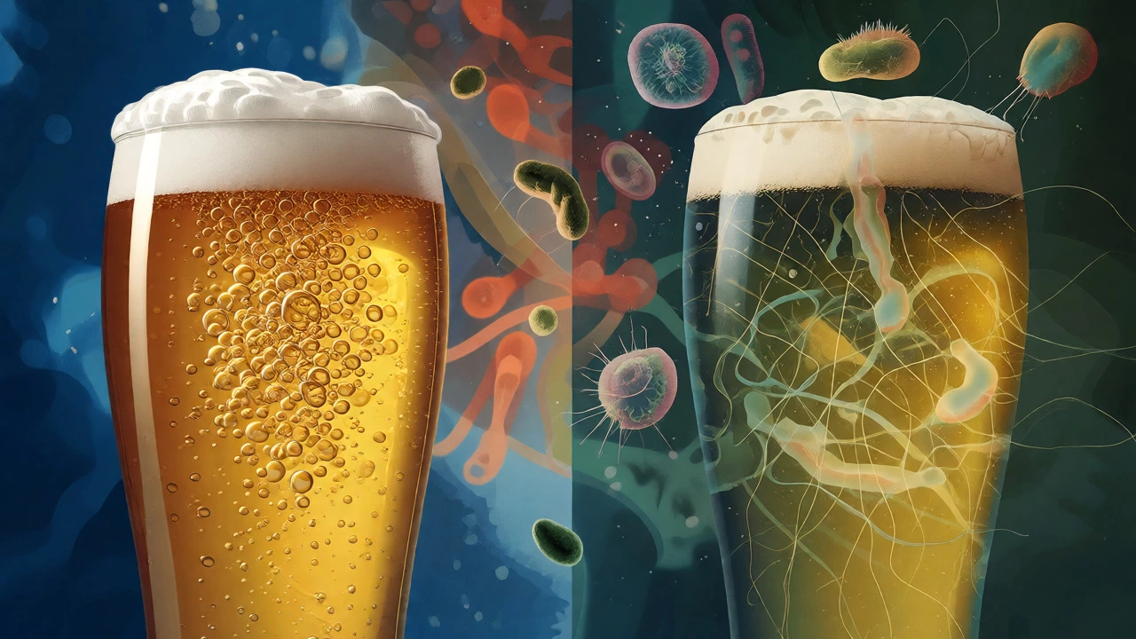 Comparison of clean vs infected beer